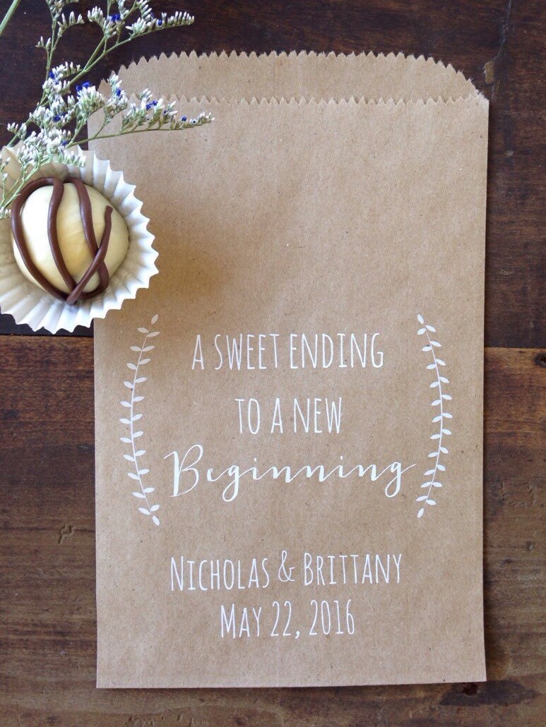 Wedding Cookie Bags - Candy Buffet Sacks - Custom Wedding Favors - 25…