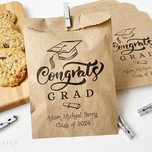 Graduation Cookie Bags, Graduation Party Favors, Cookie Buffet Bag, Cookie Bar Bag, Treat Bag, Personalized Graduation Favors, Class Of 2024 image 1