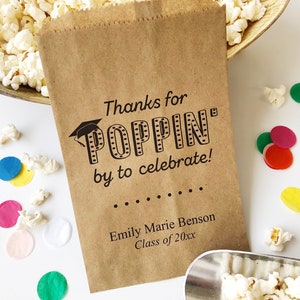 Popcorn Bags for Graduation Graduation Favor Bags Personalized Popcorn Bags Graduation Popcorn Bags Popcorn Bar Bags Cookie Bags image 9