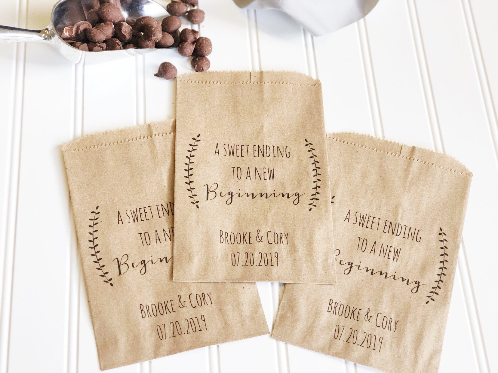 Wedding Favor Bags - Rustic Laurel Candy Bags - Bridal Shower Cookie …