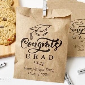 Graduation Cookie Bags, Graduation Party Favors, Cookie Buffet Bag, Cookie Bar Bag, Treat Bag, Personalized Graduation Favors, Class Of 2024 image 8