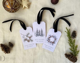 Personalized Christmas Gift Tags | Perfect for Christmas Gifts & Decoration | Custom Gift Tag | Xmas Gift Tag | Watercolor Paper | 3 designs