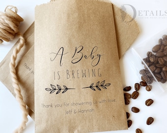 Baby Shower Favors, Coffee Favor Bags, Baby Shower Coffee Favors, Couples Shower Favors, Coffee Bean Espresso Favors, Baby Shower gift bags