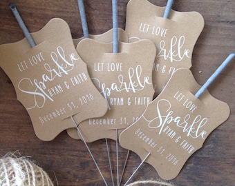 Wedding Sparker Tags, Custom Printed for your Unique Send Off!  Sold in sets of 24 tags only