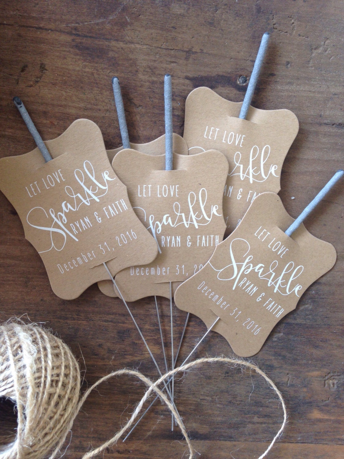 Personalised Sweet Table Sparkler Send Off  Wedding Sign Recycled Kraft Card 