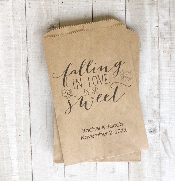 Fall Wedding Favor Bags Candy Goodie Bags Diy Bridal Etsy