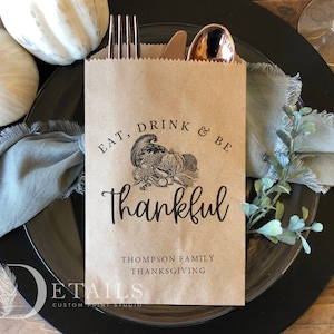 Thanksgiving-Leckerlibeutel, Herbstutensilienbeutel, festliche Partygeschenke, Goodie Bags, Dessertbar, Thanksgiving-Tischdekoration, Friendsgiving, 25 pk