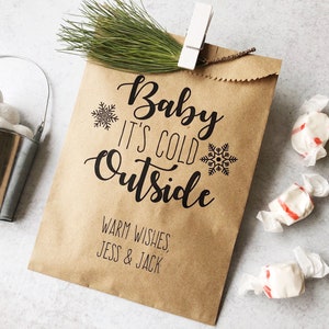 Hot chocolate bar bags - Hot Cocoa Gift - December-January-February bridal shower favors - Winter wedding favors - 25 pack