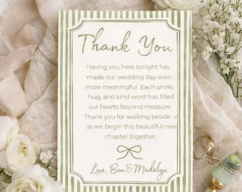 Wedding Thank You Cards, Personalized and Printed for you, sold in sets of 24