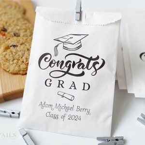 Graduation Cookie Bags, Graduation Party Favors, Cookie Buffet Bag, Cookie Bar Bag, Treat Bag, Personalized Graduation Favors, Class Of 2024 image 9