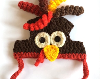 Crochet Pattern - PDF Download // Cat or Small Dog Christmas Turkey Beanie