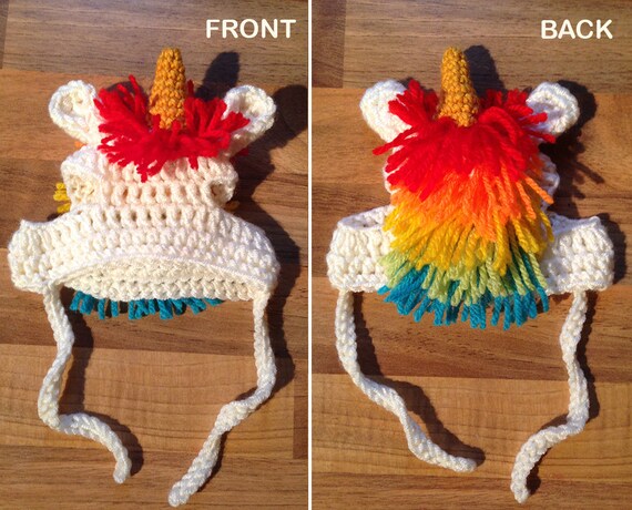 Rainbow Unicorn Knitted Hat Rainbow Unicorn Knitted Hat