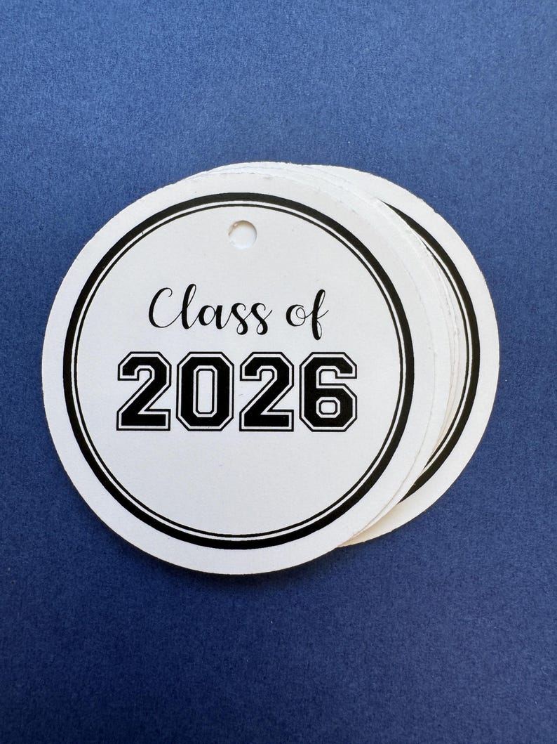 Class of 2026 Graduation Gift Tags, Collegiate Favors (Set of 10) image 1