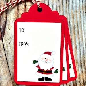 Santa / Christmas Gift Tags / set of 6