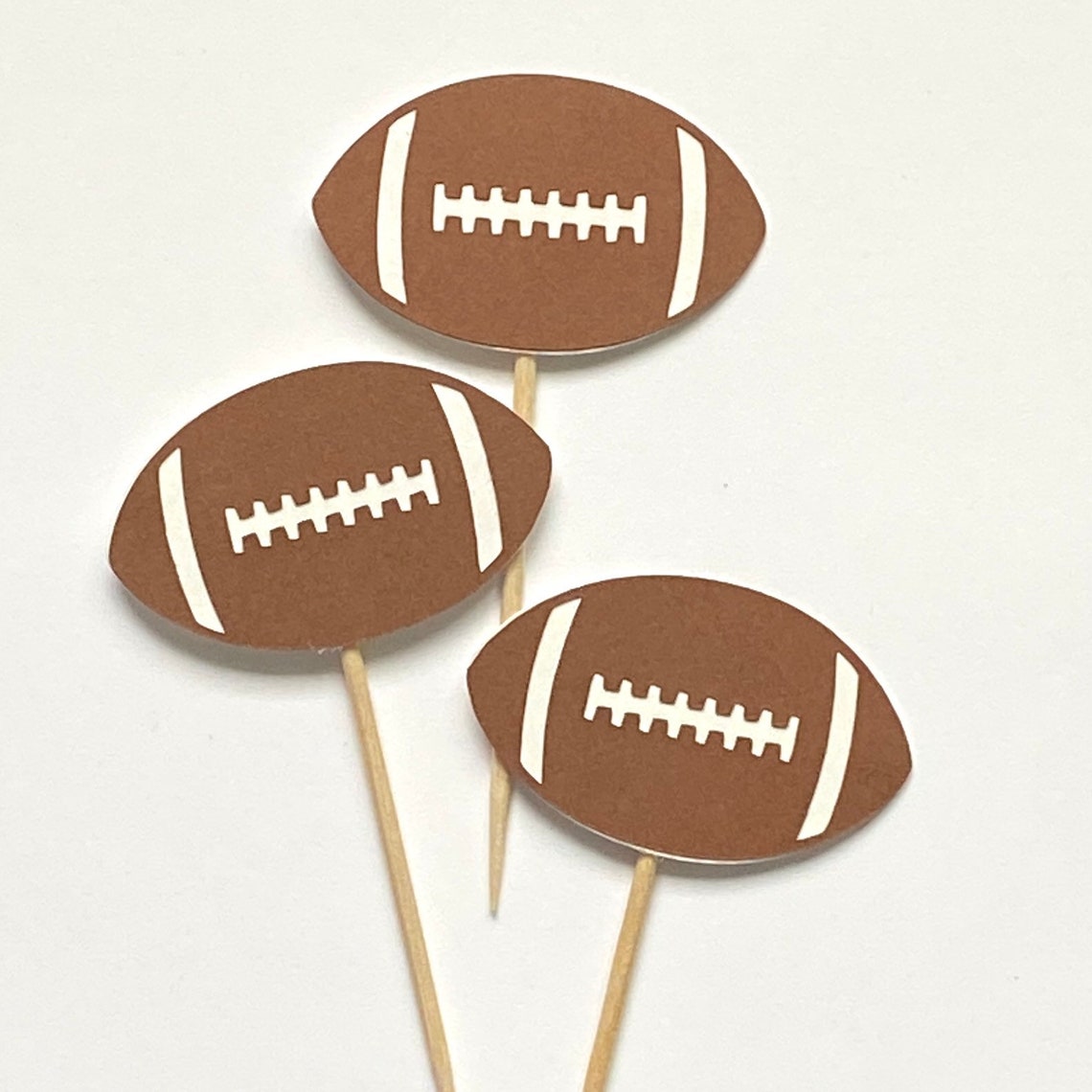 Super Bowl / Football Cupcake Toppers / Food Picks / Set of 12 Etsy