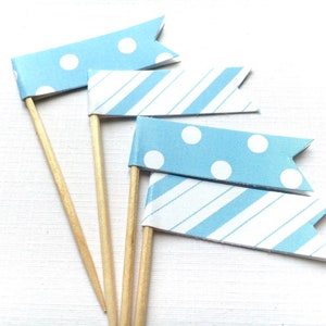 Baby Boy / Baby Blue / Cupcake Toppers / Party Picks / set of 24