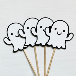 Halloween Cupcake Toppers / Ghost Cupcake Toppers / set of 12