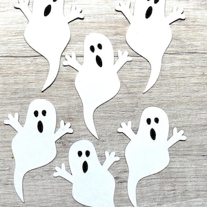 Ghost Die Cuts / Halloween Embellishments/ Cut Outs / set of 8