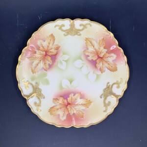 Antique PT Bavaria Autumn Leaves and Gold Scalloped Edged Plate