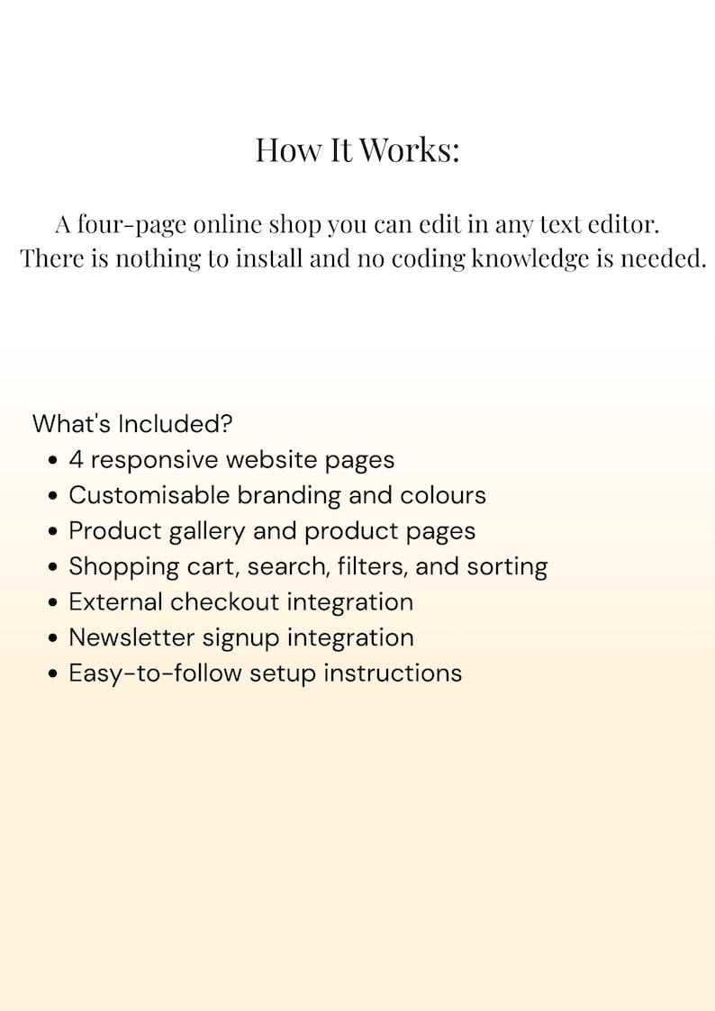 Editable HTML CSS Shop Website Template, No Coding Needed (instant ...