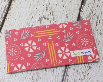 Checkbook Cover, fabric check cover, wallet, cash envelope, money holder, check book holder, simple wallet, coupon holder, purse organizer