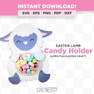 Easter Lamb Candy Dome SVG, Easter Candy Holder Template for Cricut & Silhouette