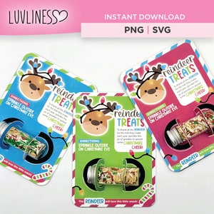 Carte d'appât renne, renne alimentaire modèle imprimable pour Cricut, renne nourriture carte SVG & PNG, artisanat de Noël
