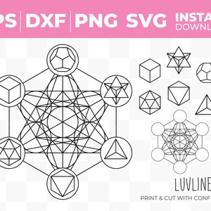 Metatron&#39;s Cube SVG | Sacred Geometry SVG | Archangel Metatron svg | Instant Download for Cricut, Silhouette | Sacred Symbols & Angels POD