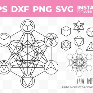 Metatron's Cube SVG | Sacred Geometry SVG | Archangel Metatron svg | Instant Download for Cricut, Silhouette | Sacred Symbols & Angels POD