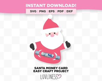 Santa Money Card for Cricut & Silhouette, Santa Money Holder for Christmas Cash Craft Project