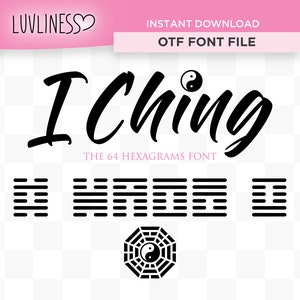 I Ching Font, Rave I Ching Glyphs & Symbols, Instant Download, OTF Font ...
