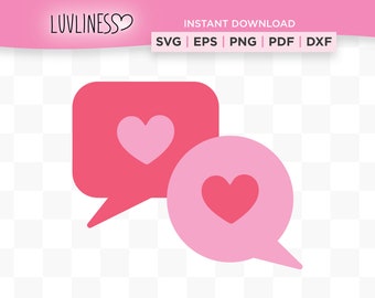Conversation Hearts SVG for Valentine's Day for Cricut, Glowforge & Silhouette, Valentines PNG Conversation Hearts, Speech Bubble SVG