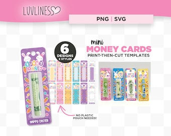 Mini Easter Money Card PNG, Easter Cash Holder SVG Printable Template Bundle for Cricut