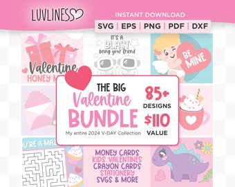 Valentine Money Card Bundle, Valentine Crayon Cards for Kids, Valentine SVG Bundle for Cricut, Print-then-Cut Valentines, Valentine Envelope