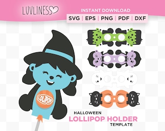 Halloween Lollipop Holder SVG for Cricut & Silhouette, Halloween Candy Holder SVG, Witch Lollipop Holder SVG, Halloween Paper Crafts