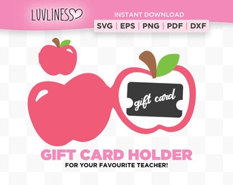 Teacher Apple Gift Card Holder SVG: DIY Cricut Template (Digital Download)