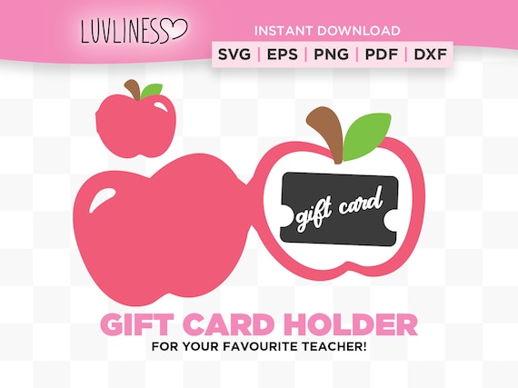 Teacher Apple Gift Card Holder SVG: DIY Cricut Template (Digital Download)
