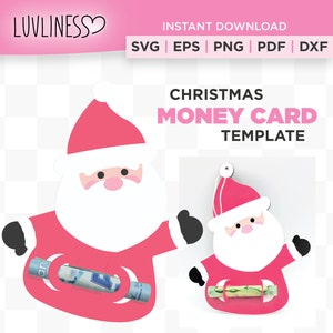 Christmas Money Card Holder for Cricut & Silhouette, Santa Claus Money Card DIY Christmas Craft, Great Christmas Gift Idea, Santa Cash Card