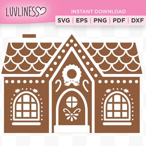 Gingerbread House SVG, Layered Gingerbread Clip Art,  Ginger Bread House, Instant Download, Christmas SVG, Xmas SVG, for Cricut, Silhouette