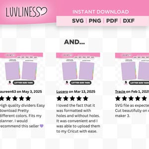 Letter Size Tab Dividers: 5 Tabs SVG, DIY Planner Tabs, Binder Index Tabs (Digital Download) image 4