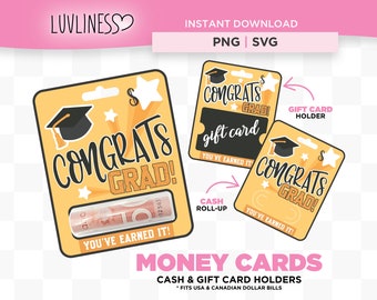 Graduation Money Card Template: Print & Cut Gift Card Holder (PNG, SVG)