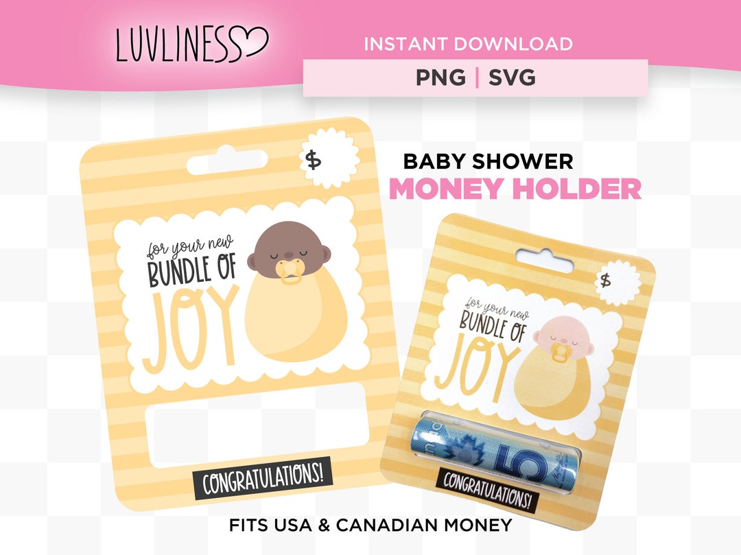 Baby Shower Money Card PNG, Print Then Cut Cricut Template, Baby Shower