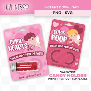 Cupid Poop, Valentine Candy Holder SVG, Cupid Hearts Valentine Print then Cut for Cricut, Valentine Candy PNG, Valentine Candy Printable