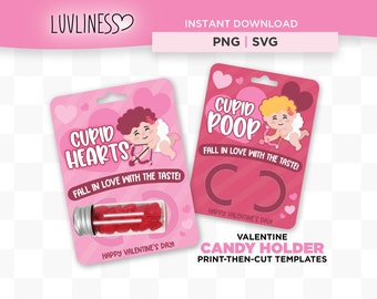 Cupid Poop, Valentine Candy Holder SVG, Cupid Hearts Valentine Print then Cut for Cricut, Valentine Candy PNG, Valentine Candy Printable