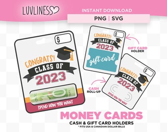 Graduation Money Card PNG, Printable Template, Instant Download for Cricut, Print Then Cut, Graduation Gift Card Holder, Grad Money Holder