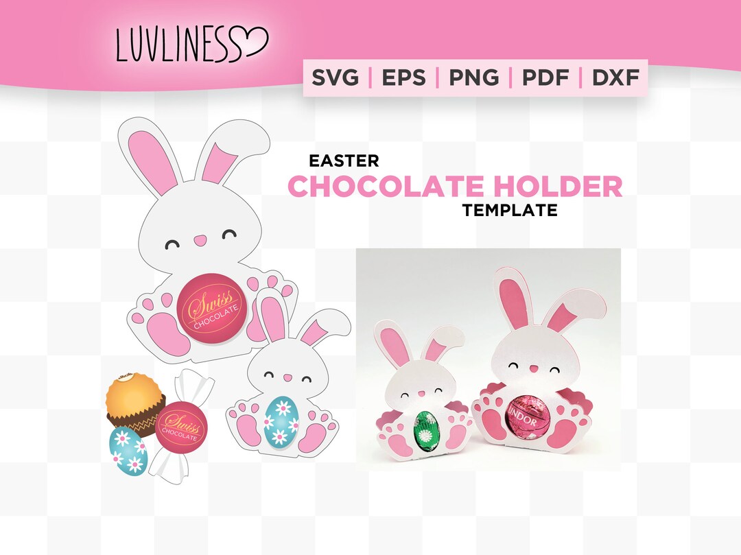 Bunny Easter Egg Holder SVG for Cricut & Silhouette, Easter Candy ...