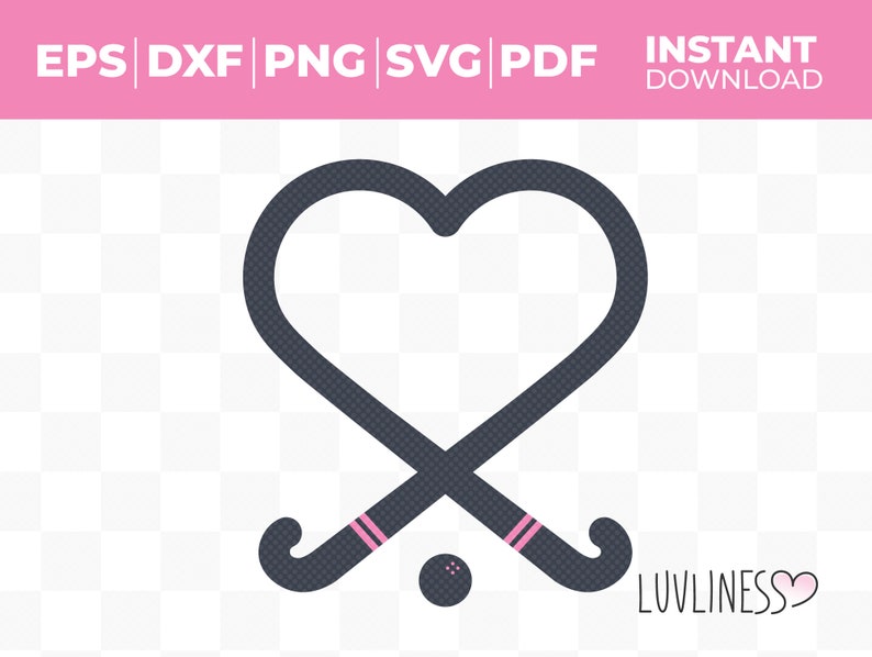 Field Hockey Stick Heart SVG Love Field Hockey SVG Instant Etsy
