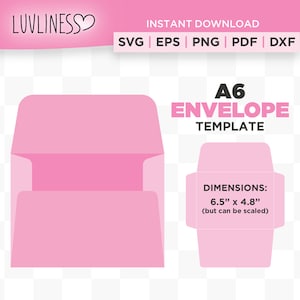 Plantilla de sobre A6 SVG, sobre de foto A6, descarga instantánea para Cricut y Silhouette, plantilla de sobre de foto 4x6, archivos de corte de sobre