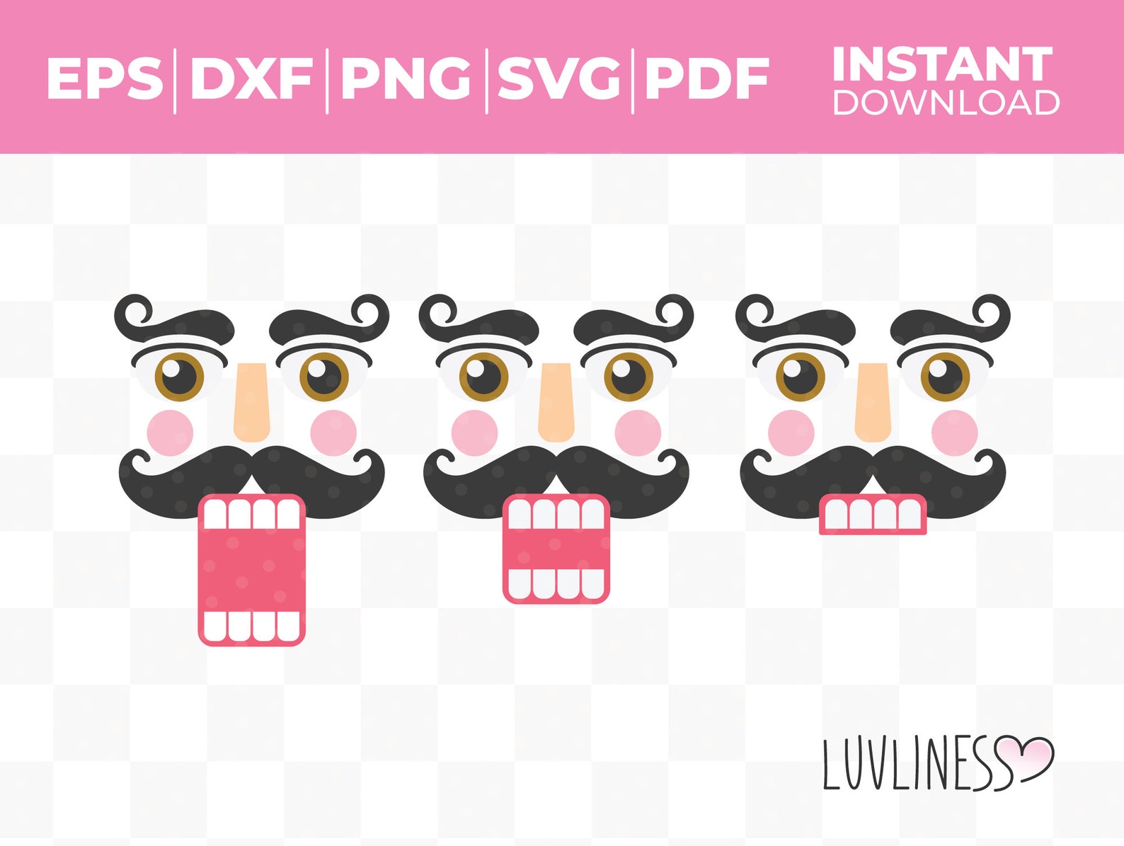 Set of 9 Nutcracker Face SVG for Cricut & Silhouette Etsy