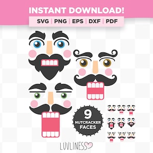 Nutcracker Face SVG, Nutcracker Face PNG Nutcracker Clip Art, Nutcracker Ornament and Gifts